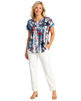Dolman Cap Sleeve Print Top - 60