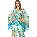 Capri Village Print Poncho Top - 7670T
