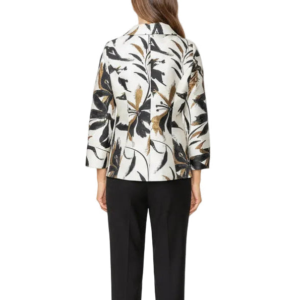 Artful Metallic Floral Tailored Jacket - 7766J