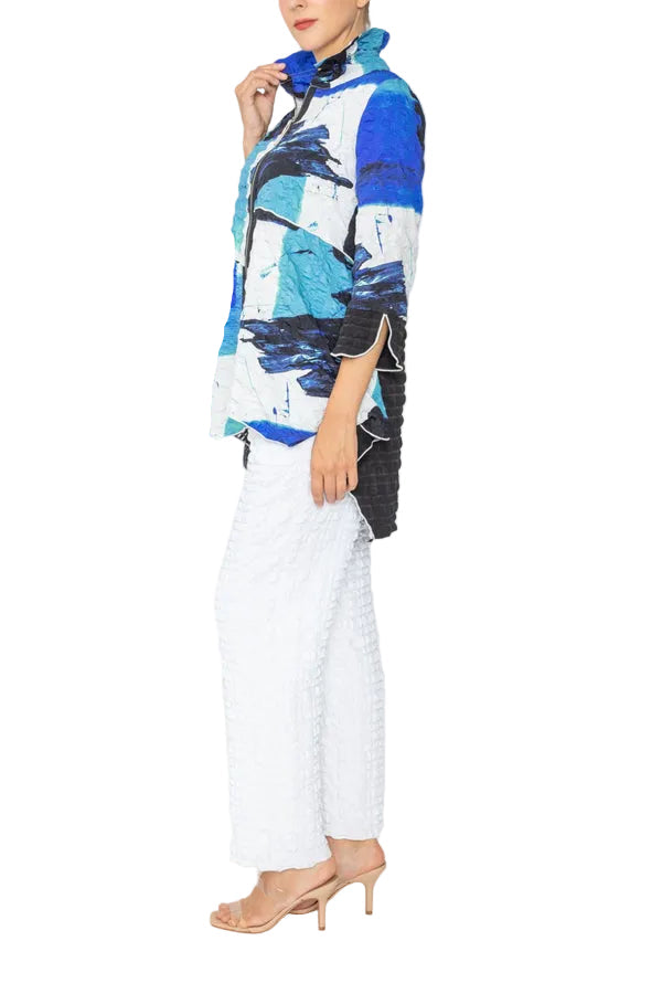 Textured Colorblock Zip Jacket - 7851T