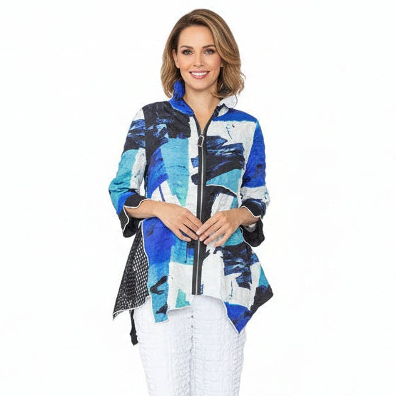 Textured Colorblock Zip Jacket - 7851T