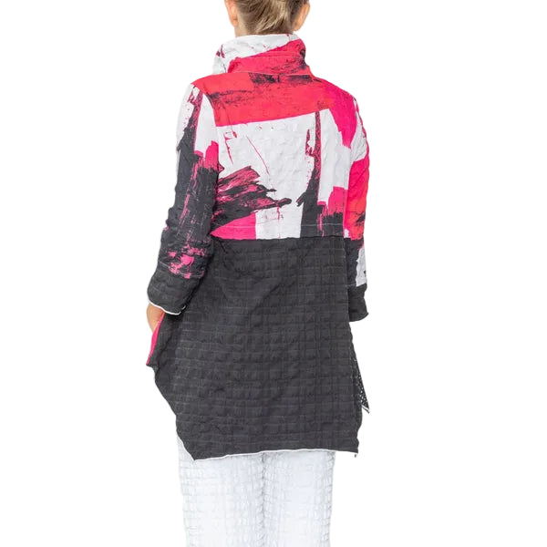 Textured Colorblock Zip Tunic- 7851T