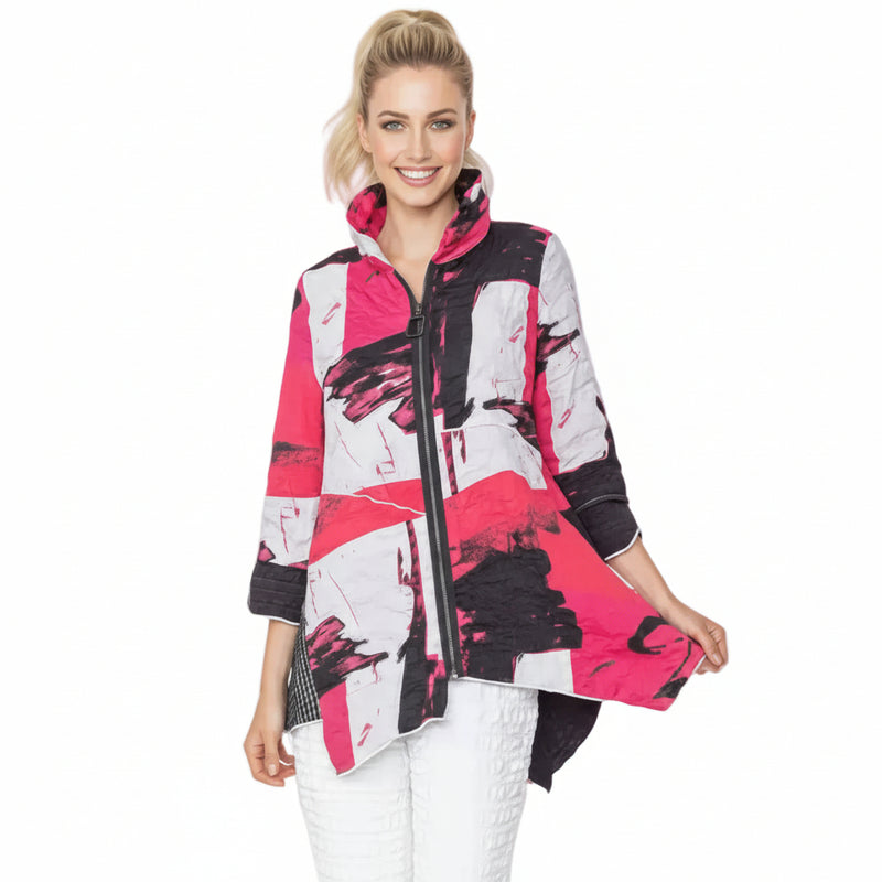 Textured Colorblock Zip Tunic- 7851T