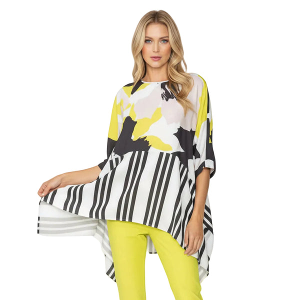 Floral & Stripe Asymmetric Tunic  - 7862T