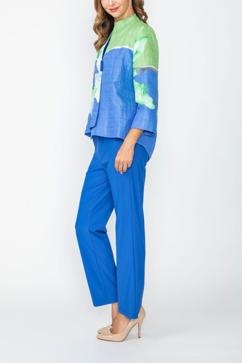 Statement Floral Placement Asymmetric Jacket - 7887J