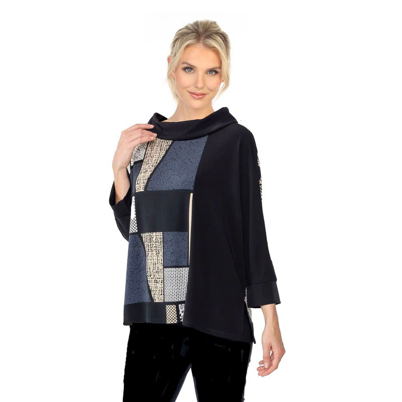 IC Collection Colorblock Tunic Top in Taupe/Multi - 4922T-TP