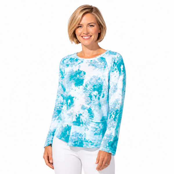 Sunburst Print Cotton Pullover - 14420