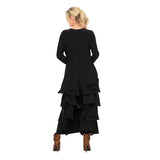 Tiered Cascading Jumpsuit in Black - 7232JS-BLK