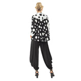 Just In! Polka-Dot Asymmetric Jacket in Black & White - 7093J