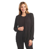 Cobblestone Knit Pocket Cardigan in Black - 36425-BK