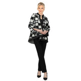 Modern Black & White Check Asymmetric Jacket - 7369J