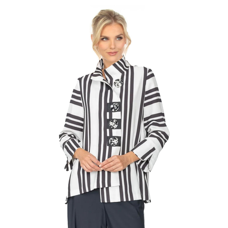 Mixed Stripe Print Blouse/Jacket - 7866J