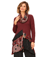 Crinkled-Knit Print Scarf - CM6080