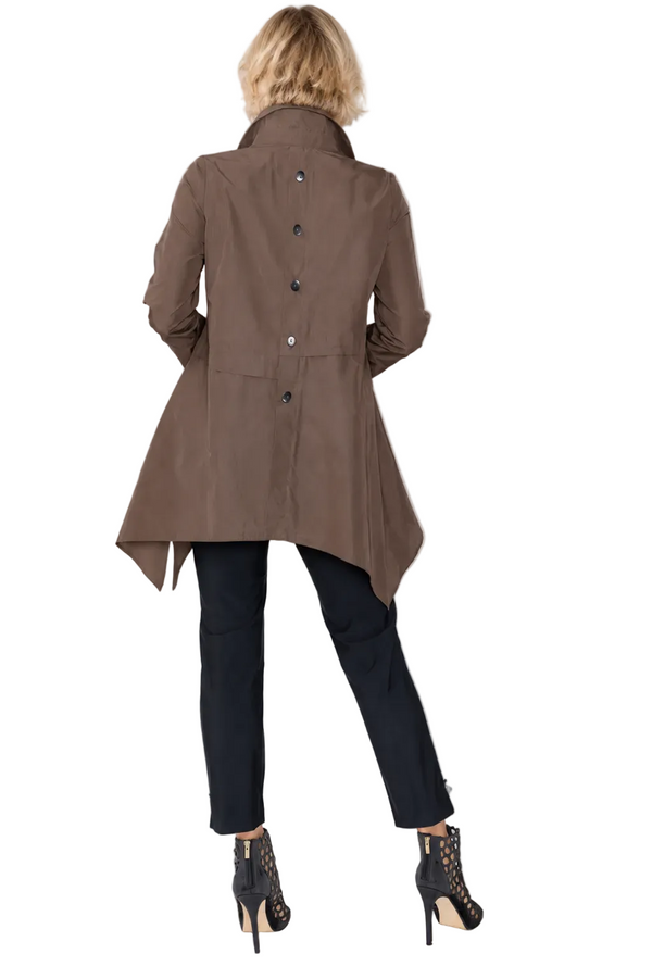 Asymmetrical Blouse Jacket in Chocolate Brown - 8074B-BRN
