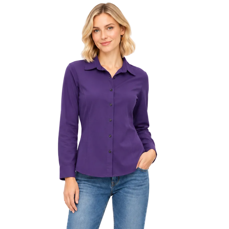 Soft Cotton Jacquard Knit Button-Front Shirt - SC205