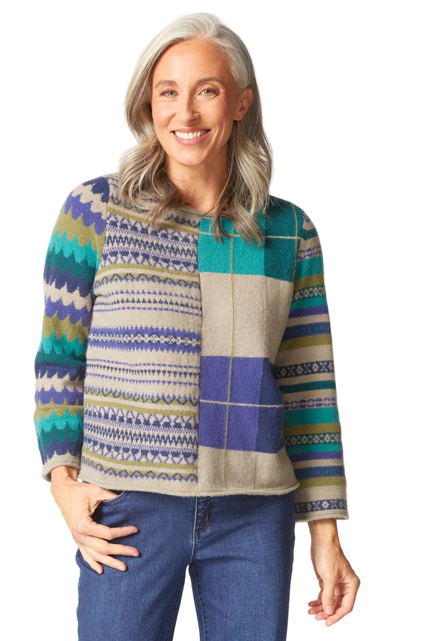 Mixed Pattern Pullover - 81009