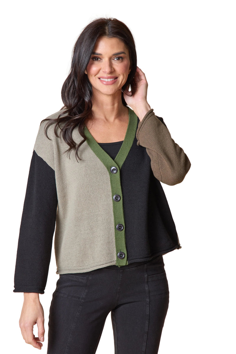 Habitat Yin Yang Colorblock Cardigan - BLACK - image 1