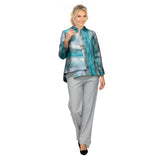 Stunning Metallic Asymmetric Jacket - 7518J-BLU
