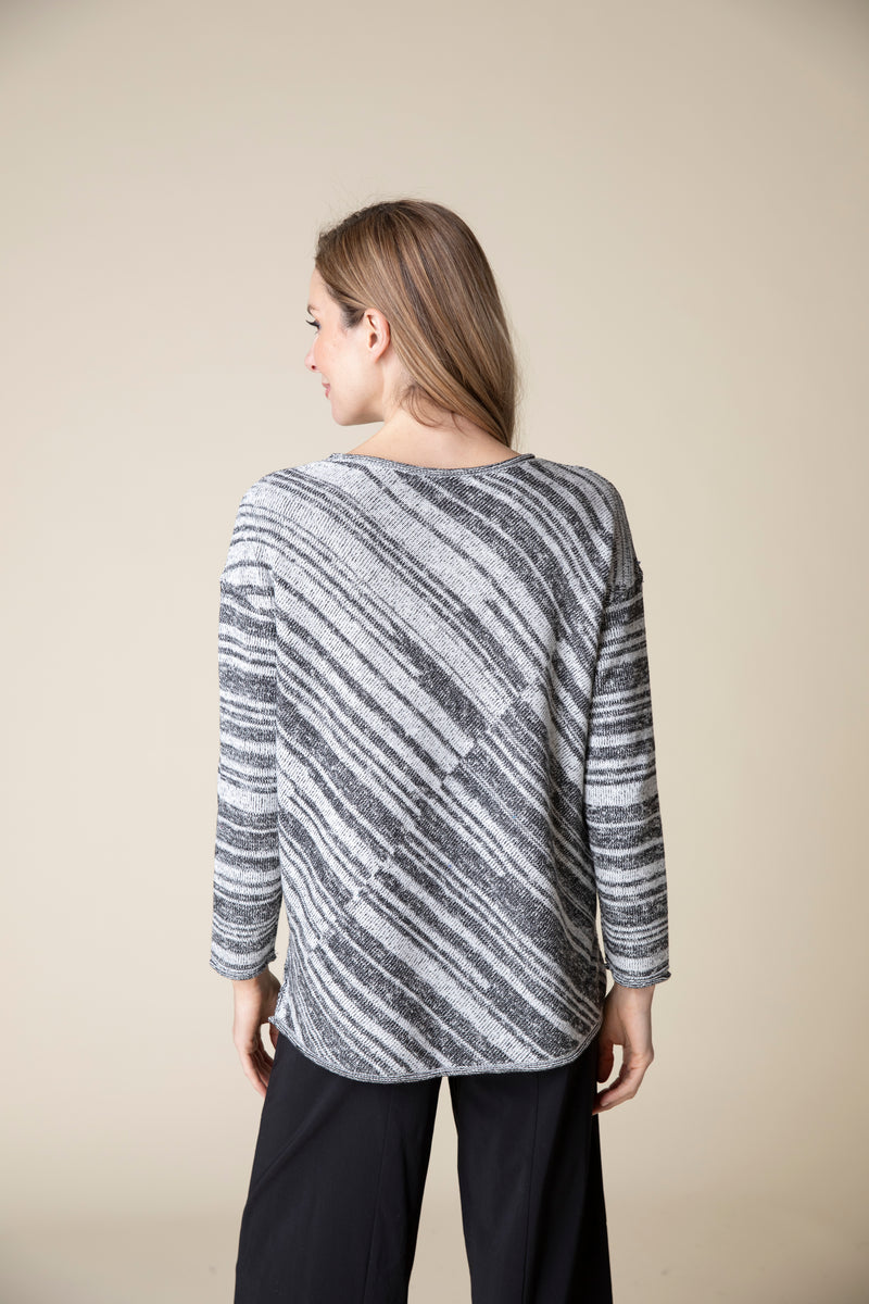 Habitat Salt & Pepper Mixed Stripe Crew - 81401