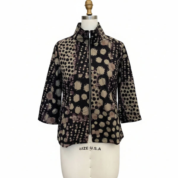 Multi-Dot Print Short Windbreaker Jacket  - 5172