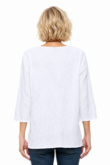 Embroidered Cotton Voile Tunic Top - EC420