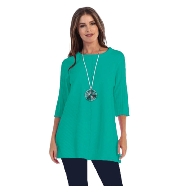 Diagonal Rib High-Low Tunic in Atlantic Green - CS-342/390-ATL