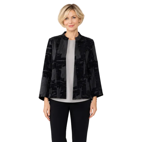 Just In! Tonal Abstract Open Front Jacket - 8216J