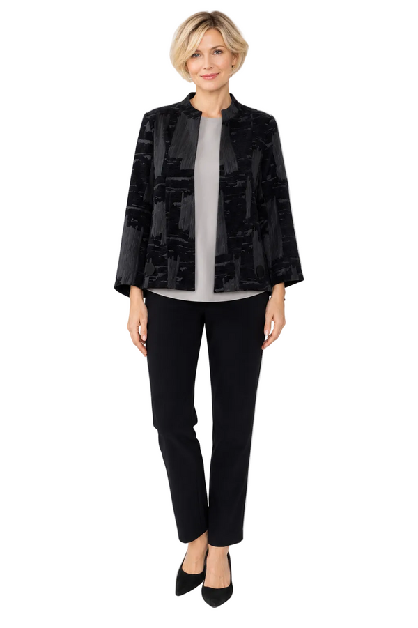 Just In! Tonal Abstract Open Front Jacket - 8216J