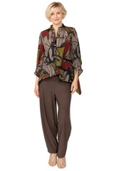 Just In! Abstract Print Asymmetric Jacket - 8219T