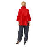 Shirred Peplum Jacket in Red - 4646J-RD