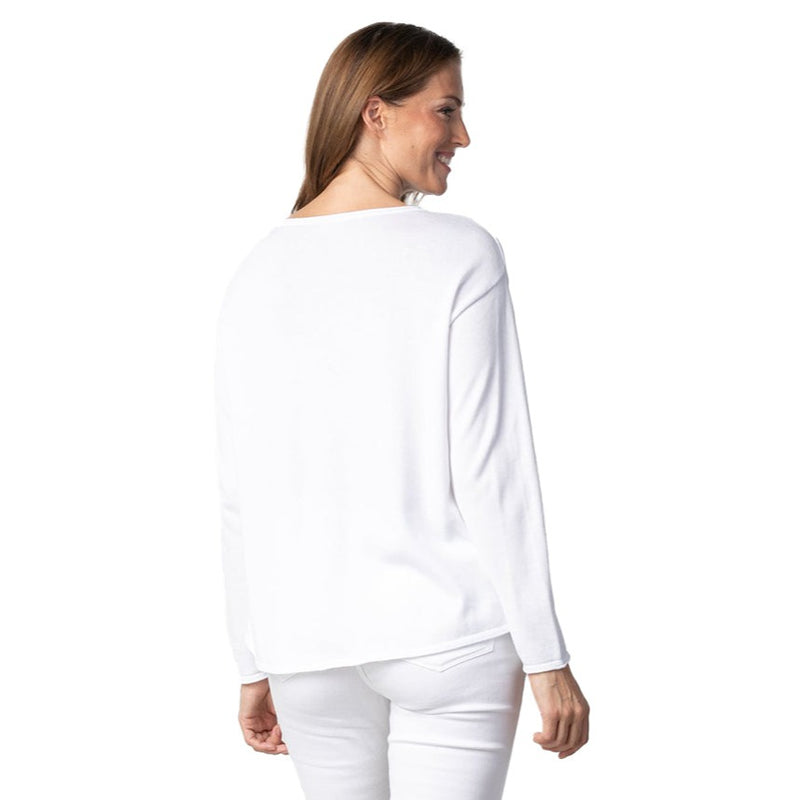 Habitat Coastal Cotton Sweater Top in White - 83033-WT - Size S Only!