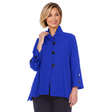 Textured Ruffle Collar Jacket in Blue - 2449-NP-BLU
