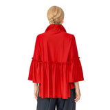 Shirred Peplum Jacket in Red - 4646J-RD