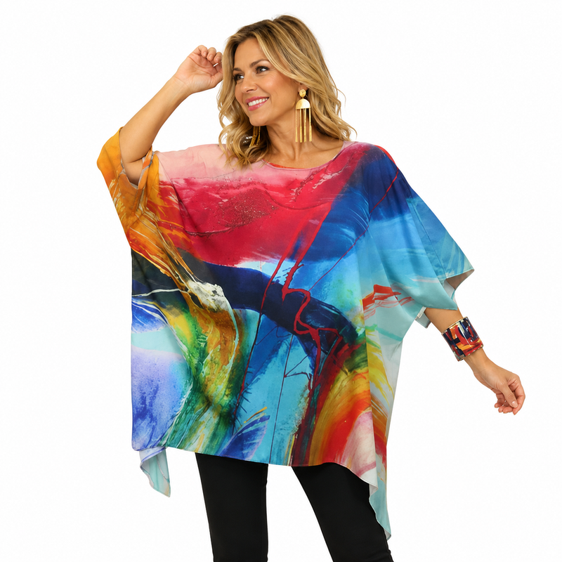 Gerard Inspired Silky Pullover in Multi - NT-49-GE
