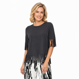 Fringe Detail Soft Knit Top - C1040T
