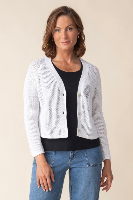 Coastal Crochet V-Neck Cardigan - 84017