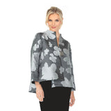 Floral Jacquard Asymmetric Jacket - 4758J-CH