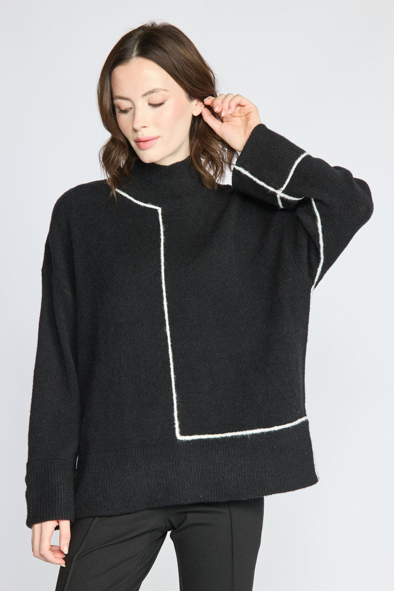 Get In Line Sweater by Olivia by Habitat in Black