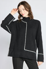 Get In Line Sweater by Olivia by Habitat in Black
