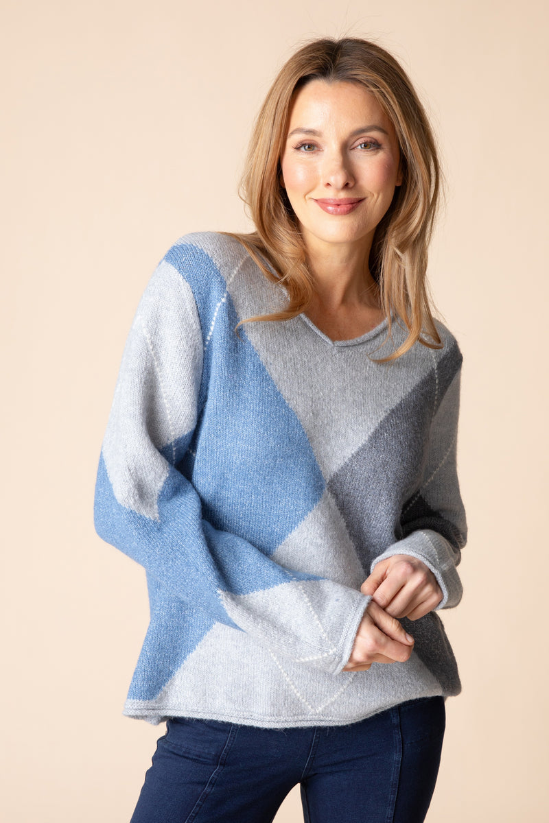 Habitat Alpine Argyle Pullover - MIST - image 2