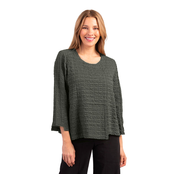 Habitat Pucker Weave Lapped Seam Pullover in Forest - 23700-FST - Size XL