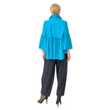 Shirred Peplum Jacket in Turquoise - 4646J-TQ