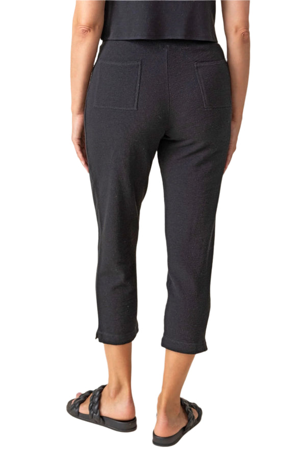 French Terry Easy Capri in Black - 87160-BLK