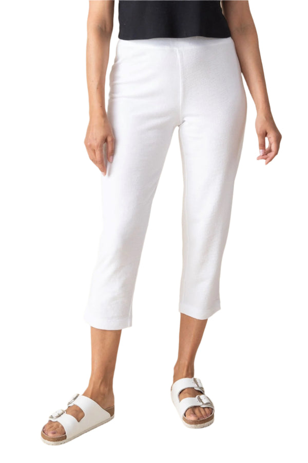 Weekend Terry Easy Capri in White - 87160-WHT