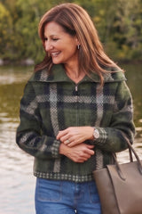 Double Faced Quilts Plaid About You Zip Jacket - 87521