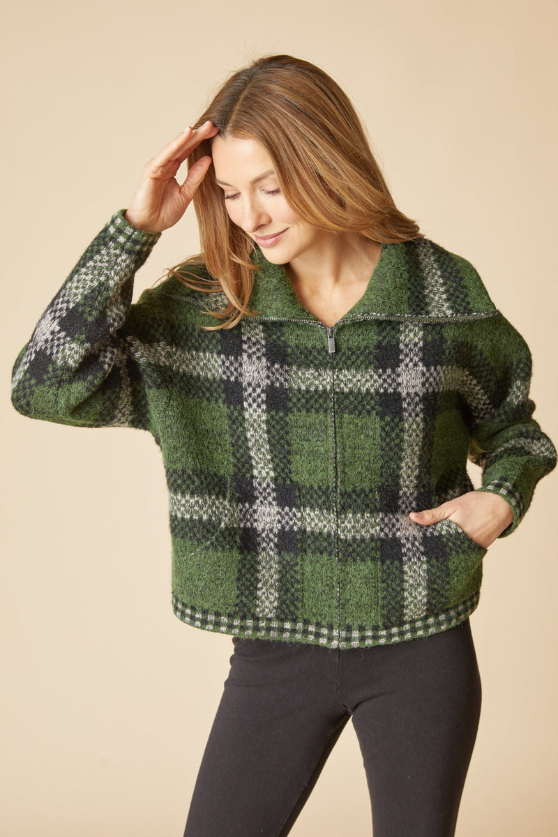Double Faced Quilts Plaid About You Zip Jacket - 87521