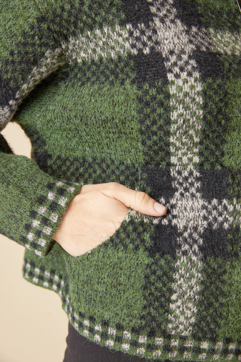 Habitat Double Faced Quilts Plaid About You Zip Jacket - FERN - image 2