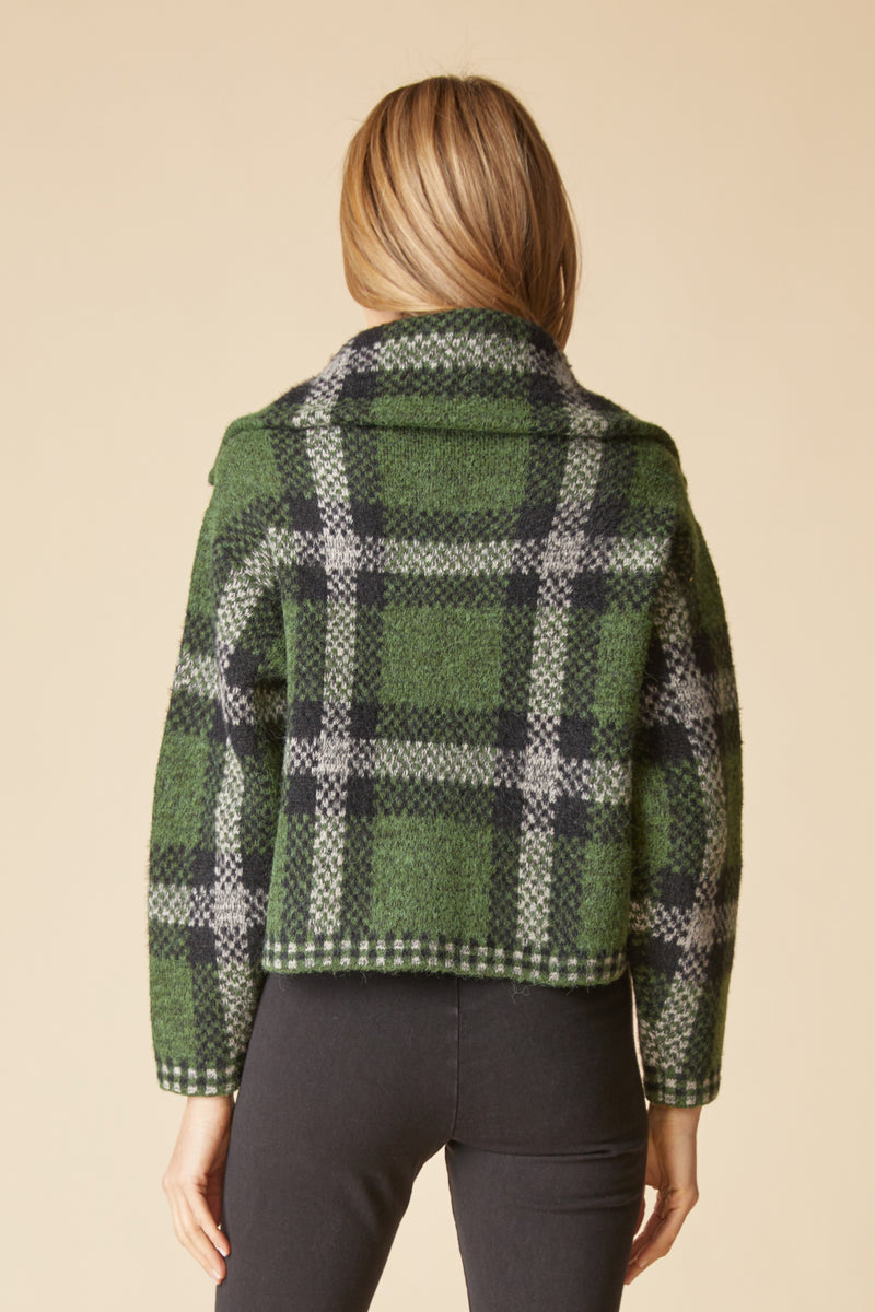Habitat Double Faced Quilts Plaid About You Zip Jacket - FERN - image 3