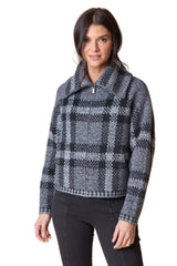 Habitat Double Faced Quilts Plaid About You Zip Jacket - SLATE - image 1