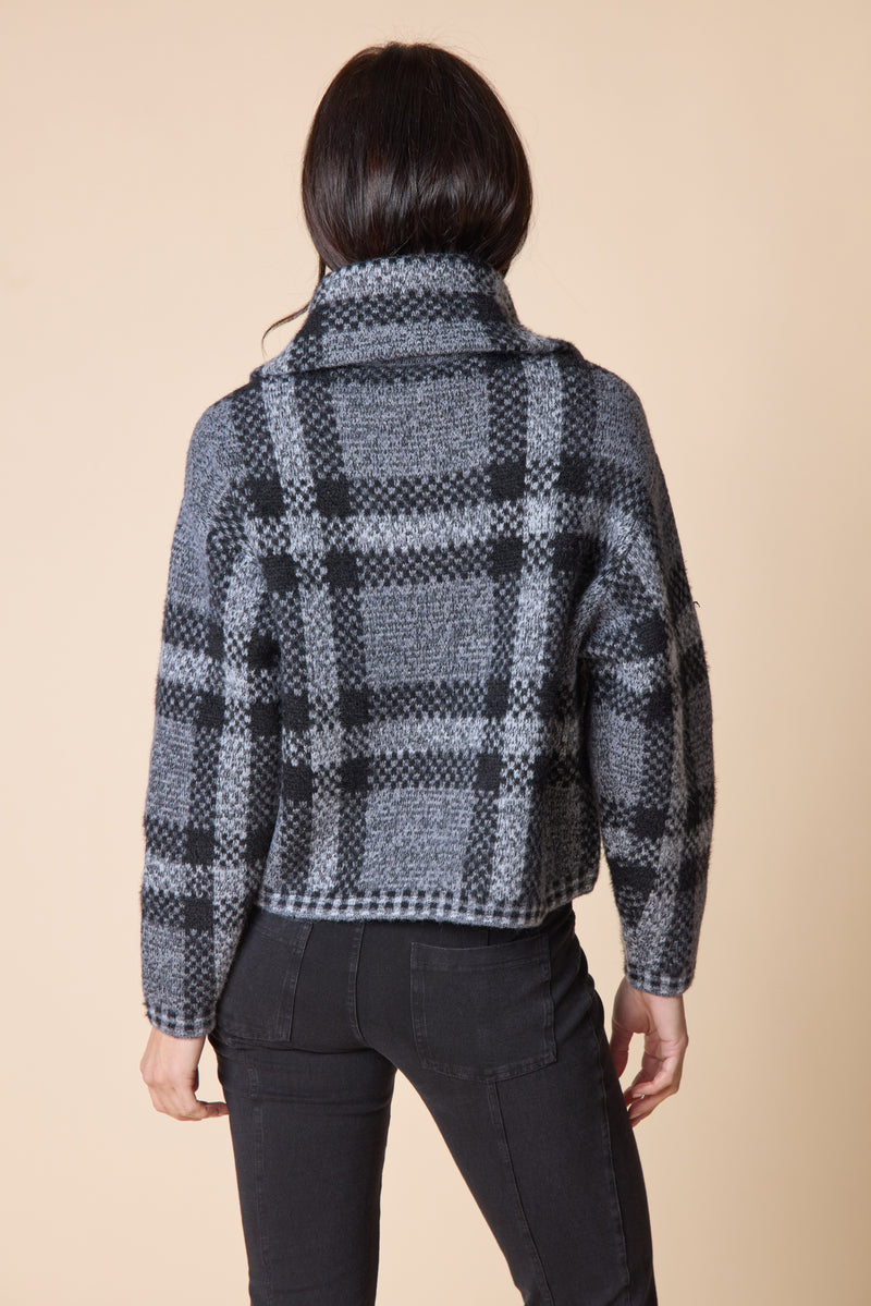 Habitat Double Faced Quilts Plaid About You Zip Jacket - SLATE - image 2